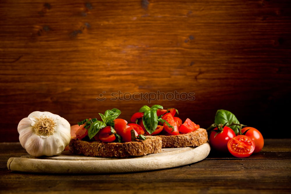 Similar – Raw italian pasta, basil and vegetables