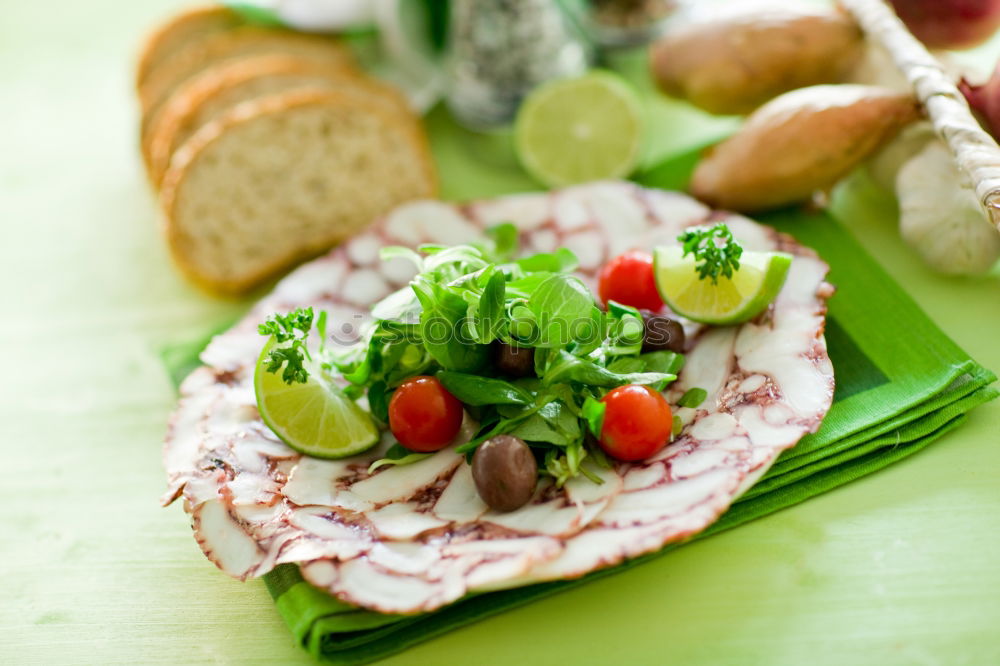 Similar – Image, Stock Photo Crispbread with ham Food