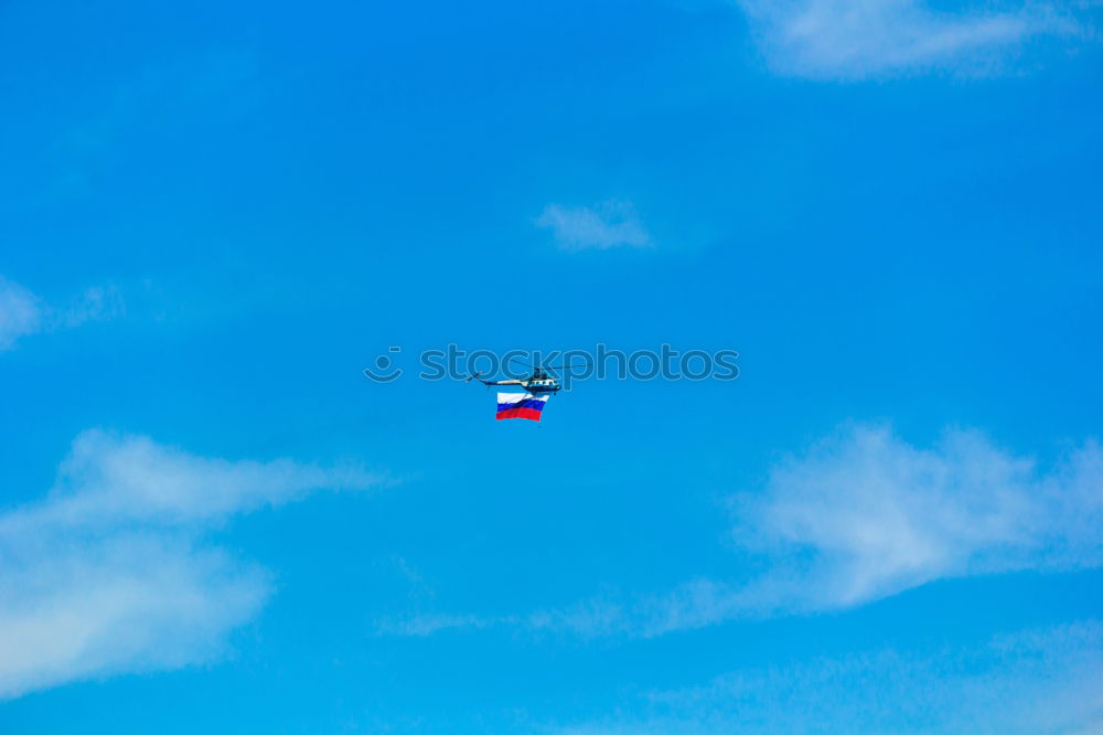 Similar – Biplane on blue/white