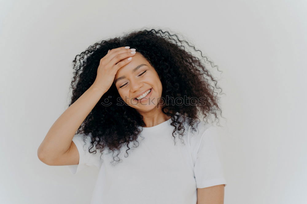 Similar – Image, Stock Photo portrait closeup of Beautiful thoughtful black woman looking at the camera