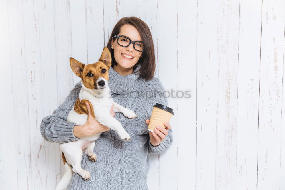 Similar – Image, Stock Photo young woman and her cute dog on bed
