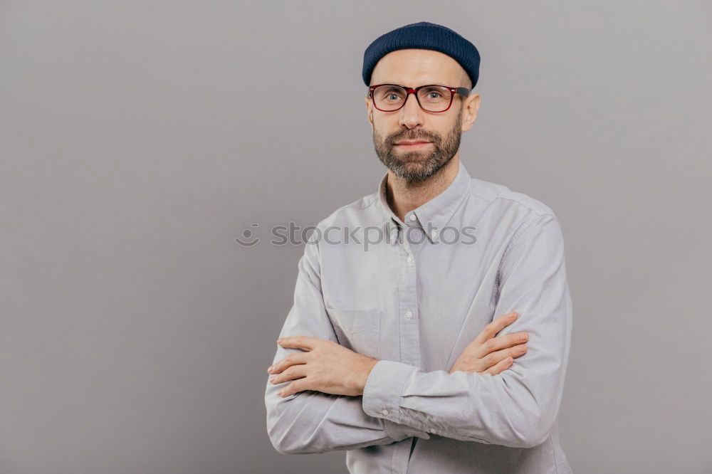 Similar – Image, Stock Photo Friendly attractive man in glasses