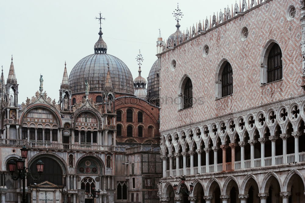 Similar – Image, Stock Photo Panoramic aerial view of Venice with St. Mark’s cathedral domes