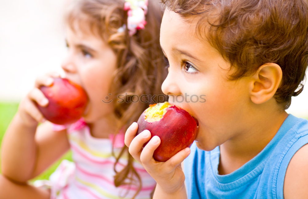 Similar – three happy children Fruit