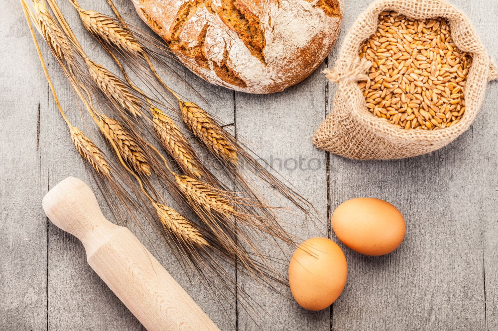 Similar – Image, Stock Photo Flour background with equipment and ingredients for baking