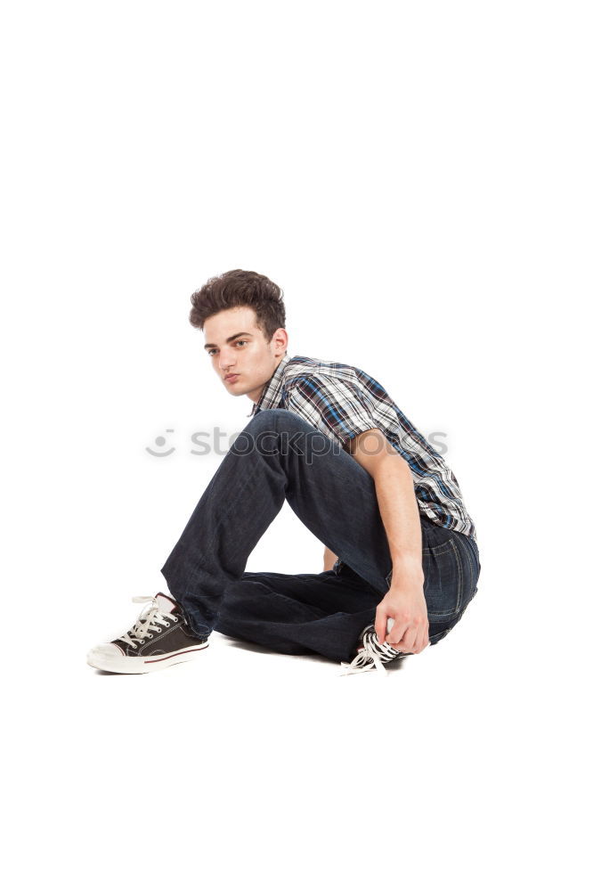 Similar – Image, Stock Photo Attractive teenager guy in a park