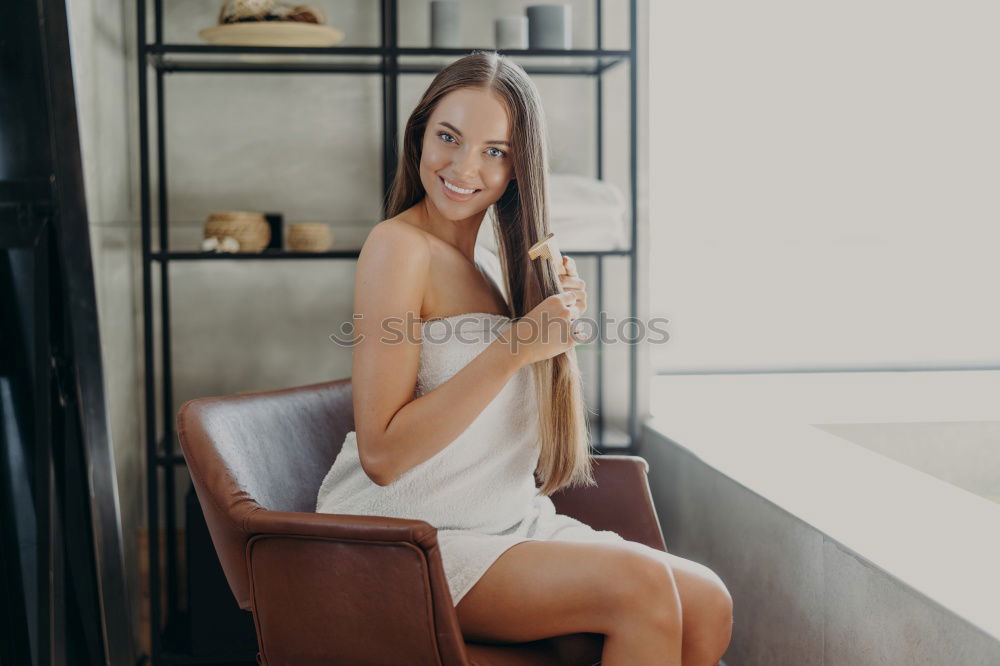 Similar – Image, Stock Photo Beautiful young woman posing