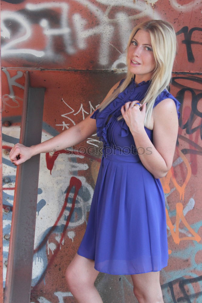 Similar – Image, Stock Photo Cool skateboard woman at a public graffiti park