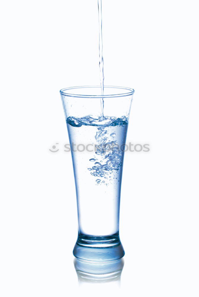 Similar – Minimalist photo of glass of clean drinking water on blue background