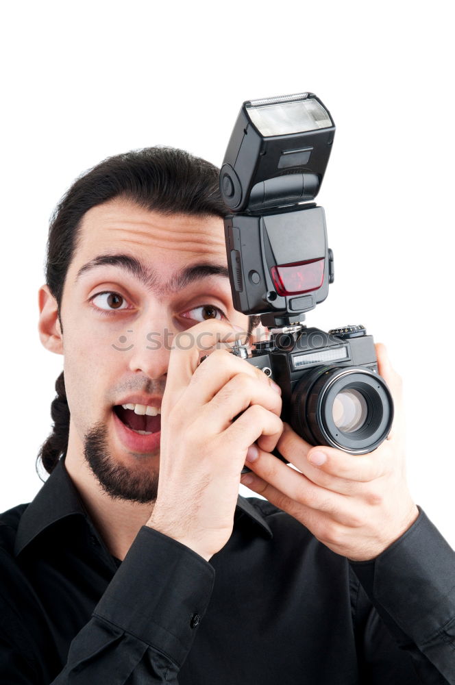 Similar – Young woman taking pictures with an instant camera