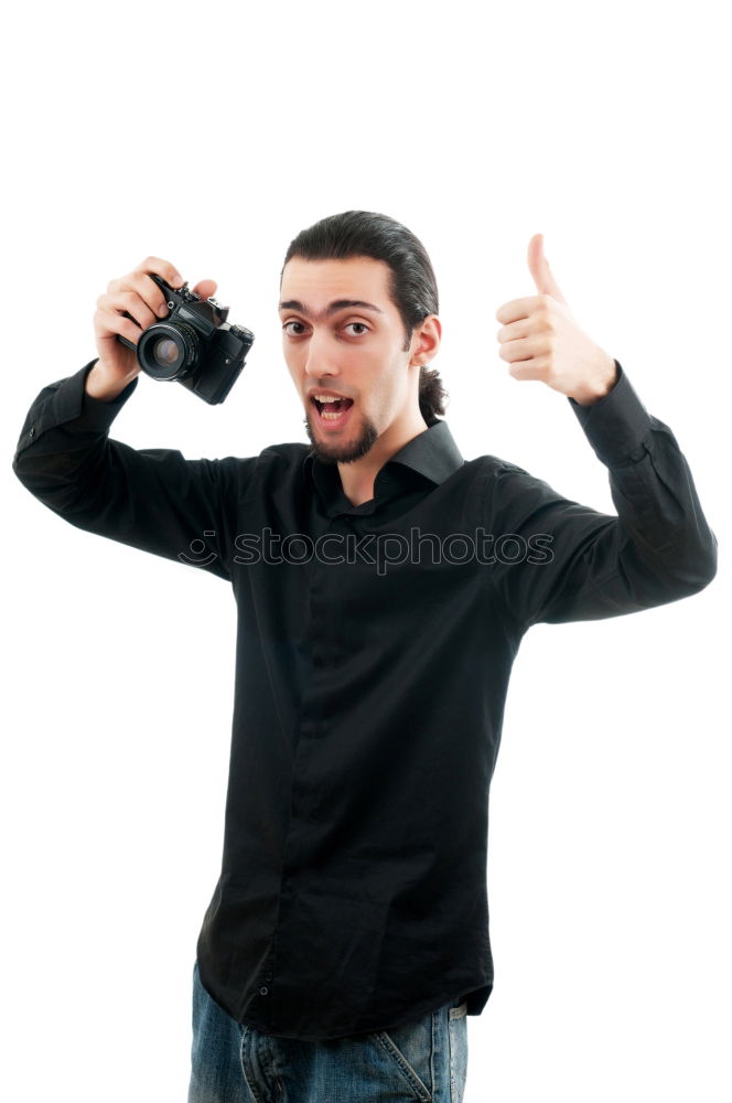 Similar – Image, Stock Photo Young and attractive man enjoying a snowy winter day