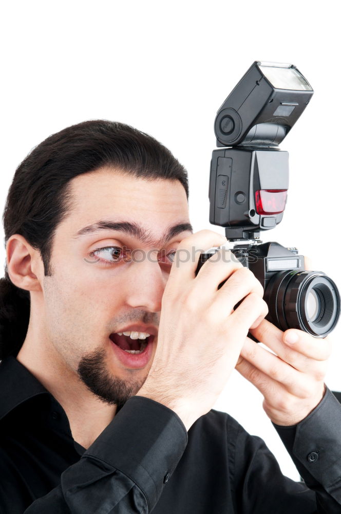 Similar – Young woman taking pictures with an instant camera