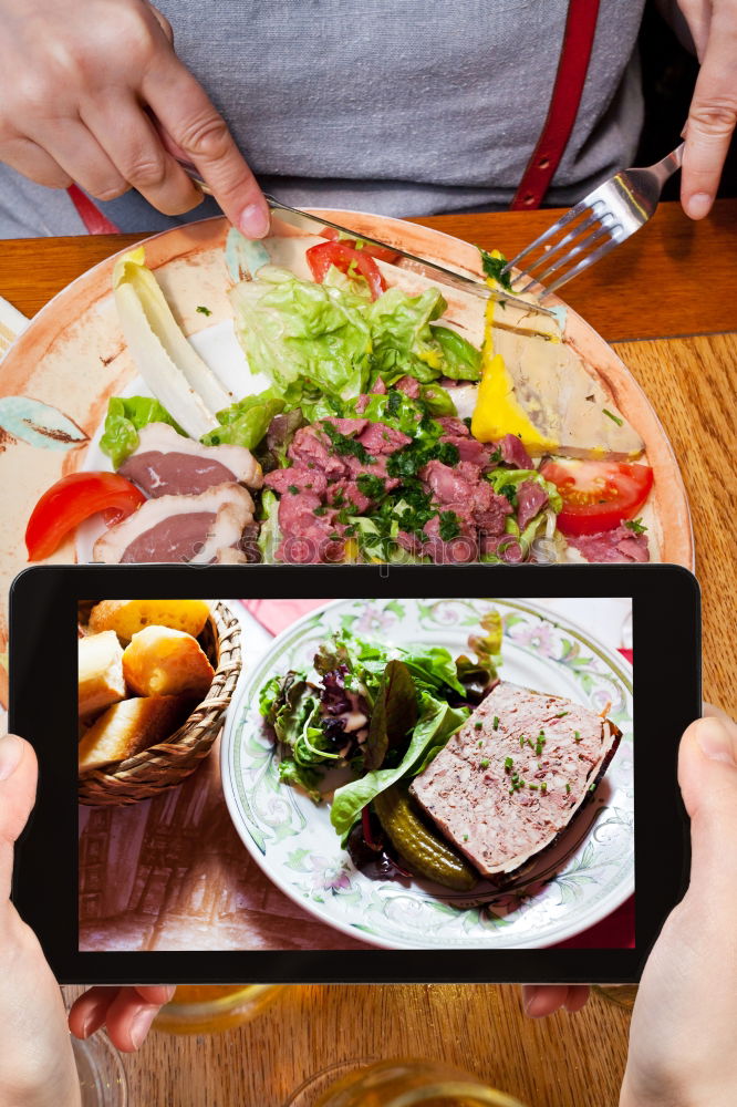 Similar – Image, Stock Photo Hands taking shot of appetizing dish