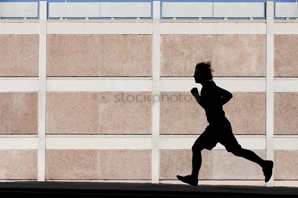 Similar – Image, Stock Photo Young fit blonde woman jumping in the street