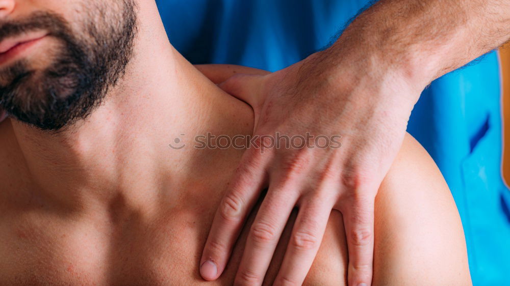 Similar – Image, Stock Photo young man at the physio therapy with pain