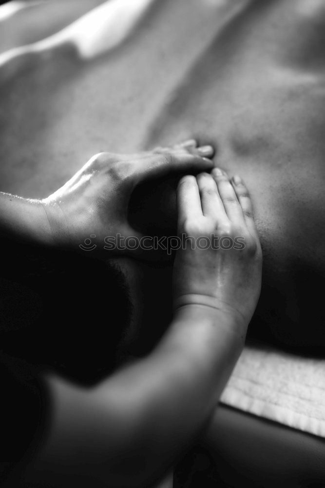 Similar – Image, Stock Photo Man enjoying a back massage