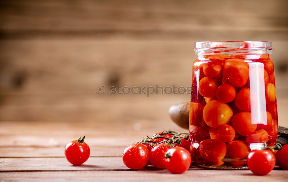 Similar – Image, Stock Photo Two glass jars with fresh carrot juice