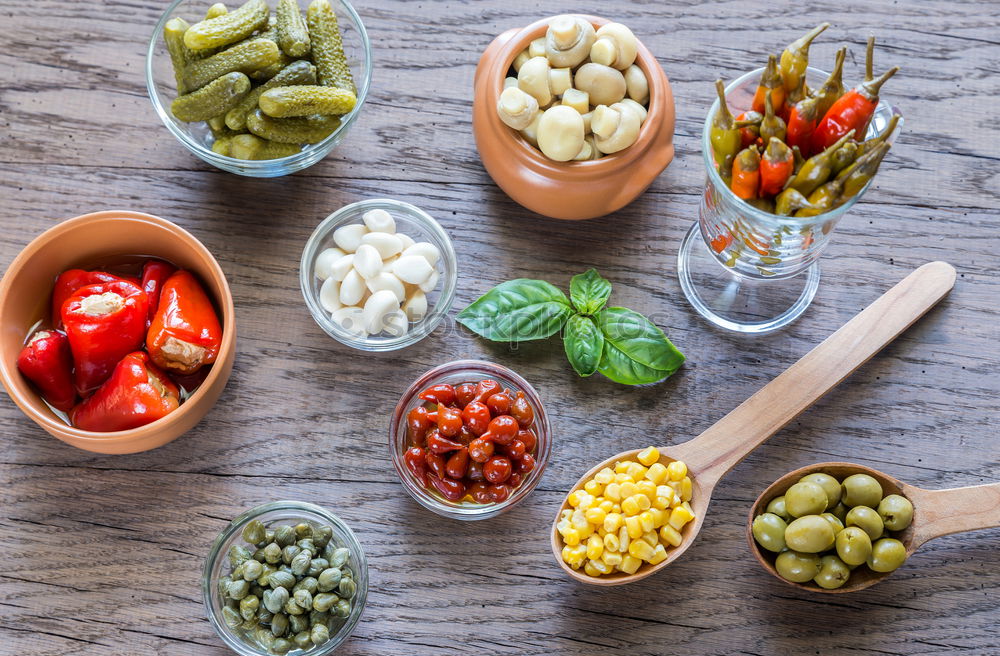 Similar – Image, Stock Photo Ingredients for healthy chickpeas salad