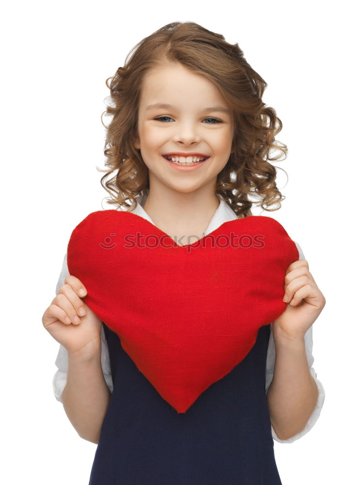 Similar – Image, Stock Photo smiling boy with a red heart