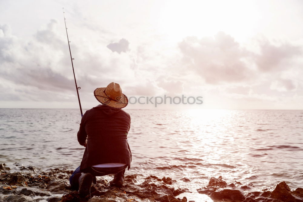 Similar – Image, Stock Photo The Angler Fishing (Angle)