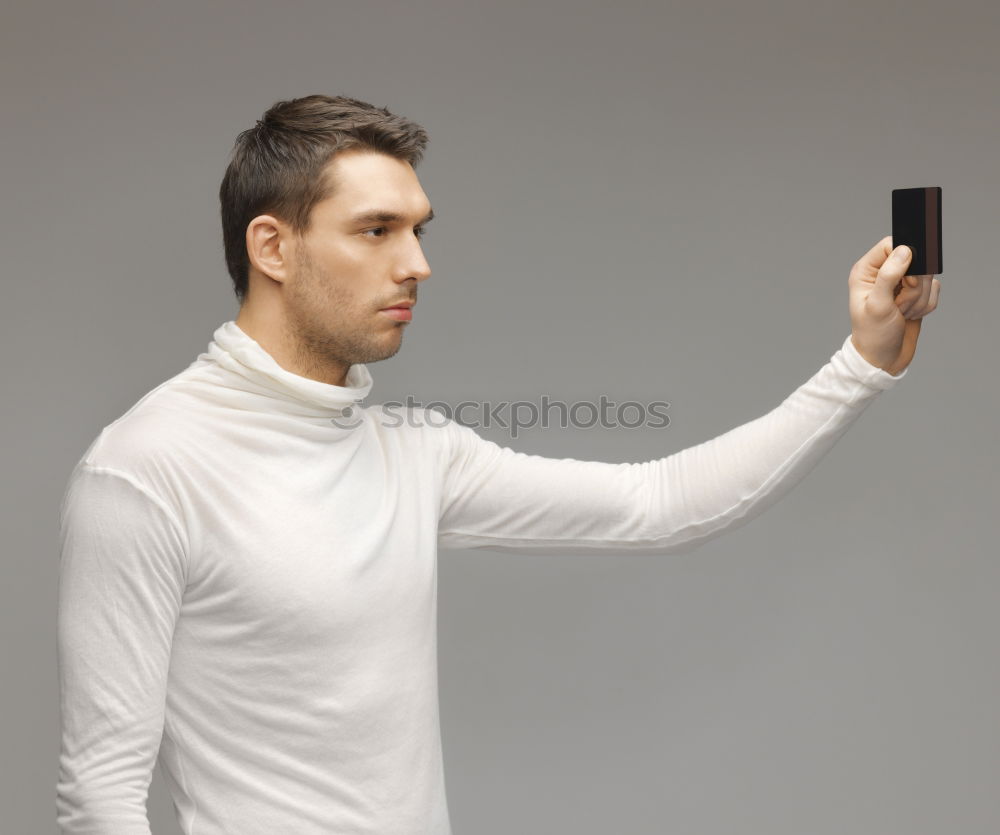 Similar – Image, Stock Photo Man with Smartphone