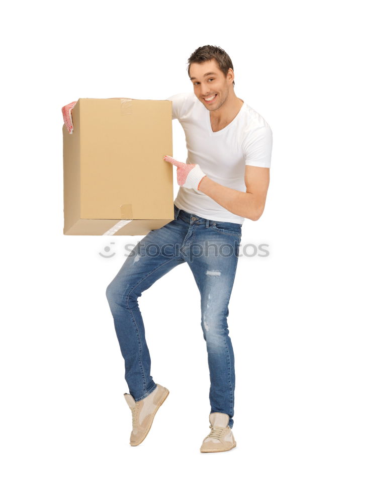 Similar – Image, Stock Photo Woman carrying moving boxes