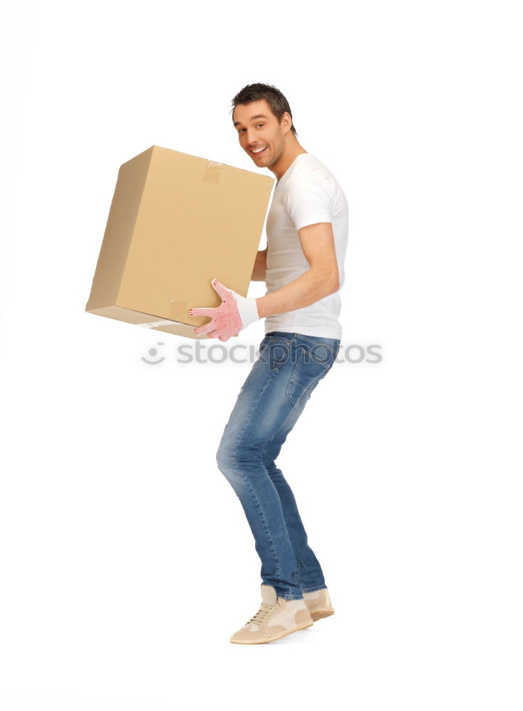 Similar – Image, Stock Photo Woman carrying moving boxes