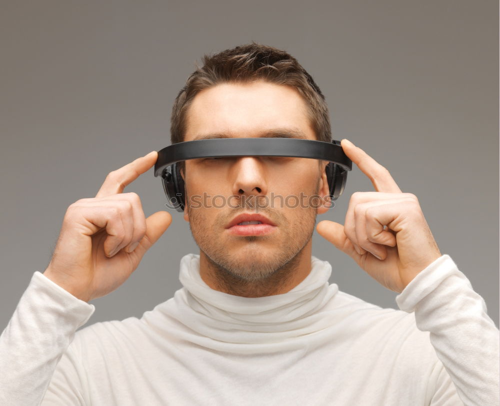 Image, Stock Photo Big glasses Human being