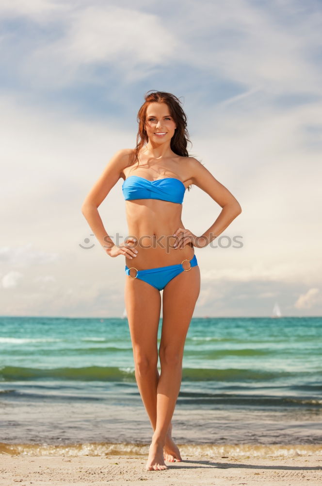 Similar – Image, Stock Photo Woman with beautiful body enjoying her bath on the beach