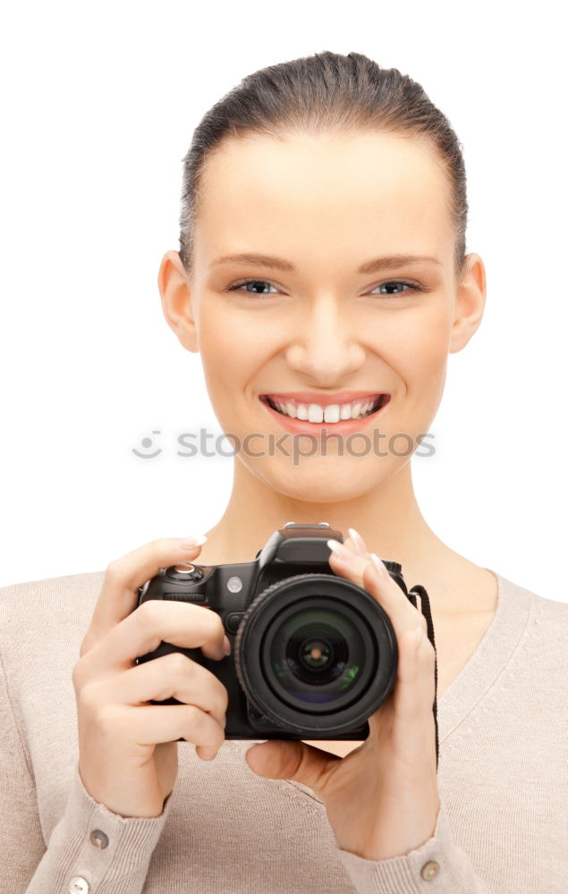 Similar – Image, Stock Photo Young woman taking pictures with an instant camera