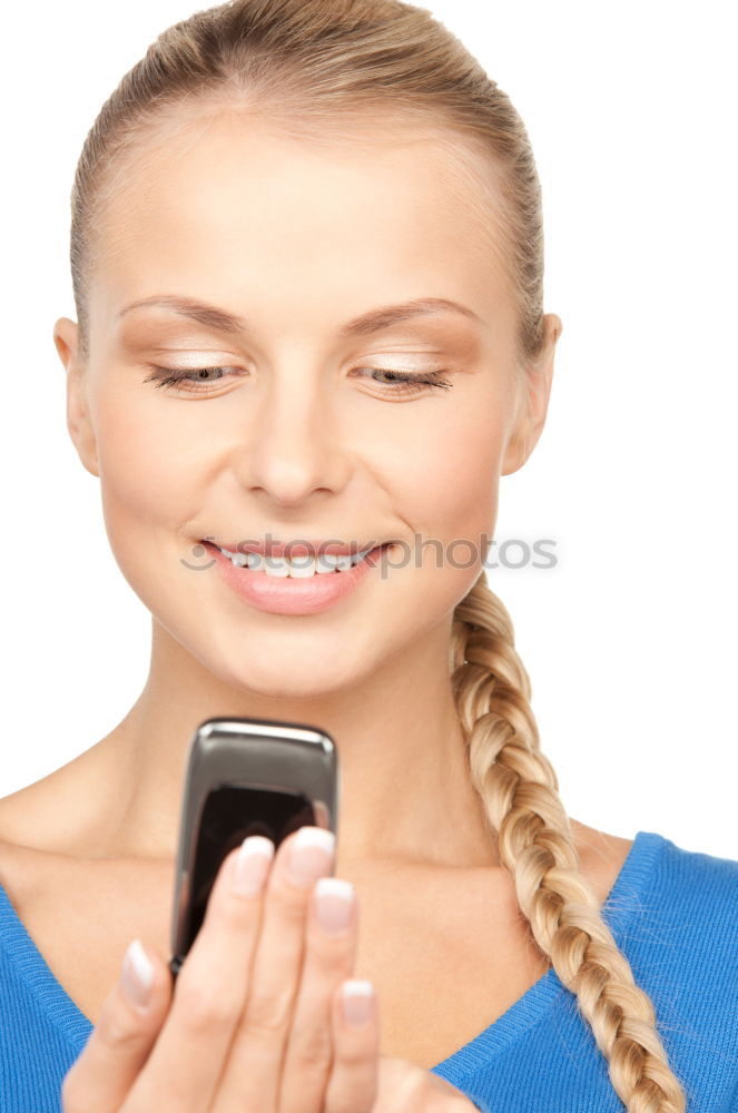 Similar – Image, Stock Photo Young woman looking at her smartphone