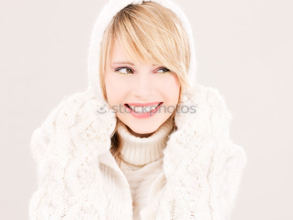 Similar – Red lips, blonde, woman, laugh