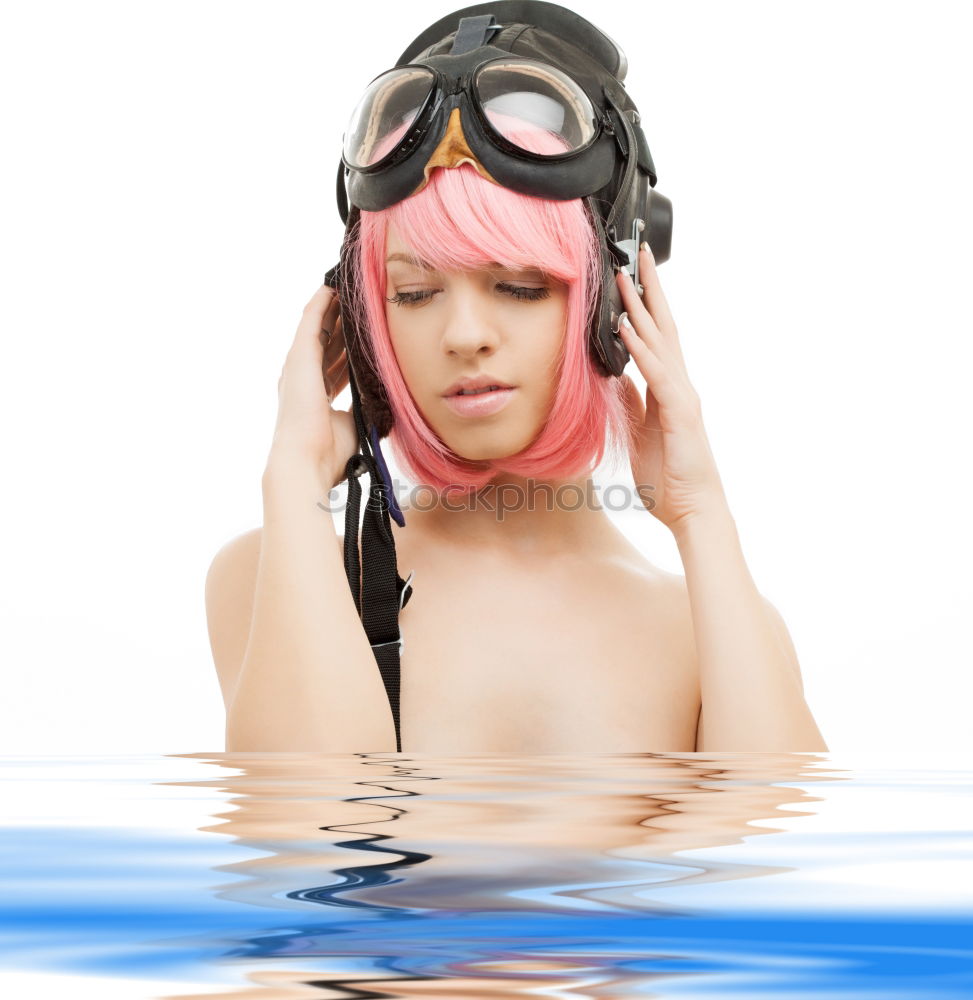 Similar – Kid in snorkel mask posing on poolside