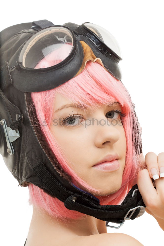 Image, Stock Photo Young punk woman screaming