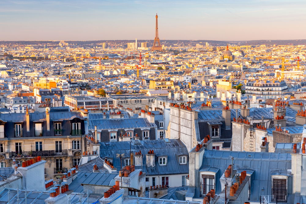 Similar – Paris cityscape with aerial architecture