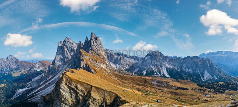 Image, Stock Photo Nuvolau peak after a summer snowfall, Dolomites, Italy.