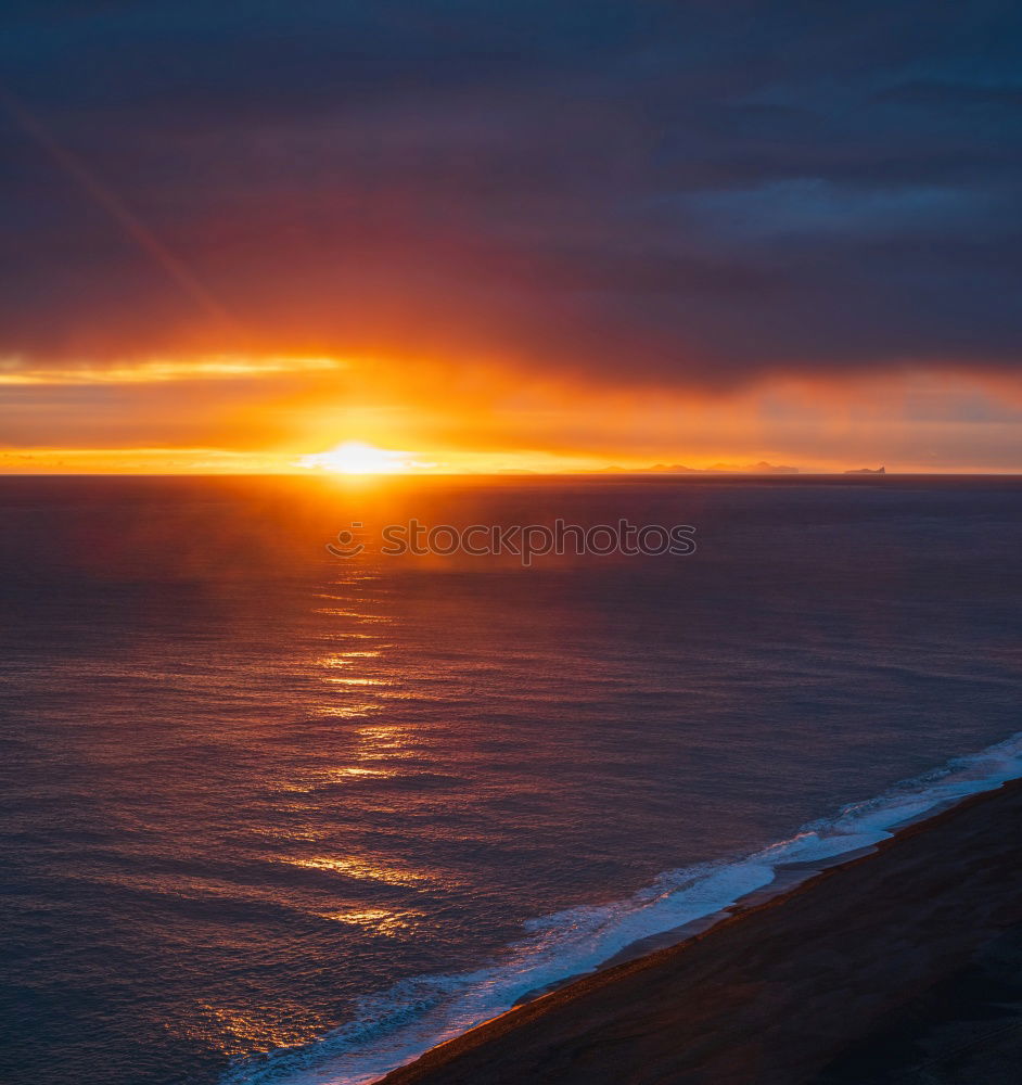 Similar – Image, Stock Photo Sun setting over sea