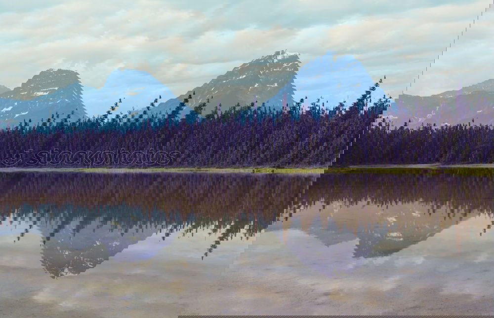 Image, Stock Photo Reflection of an autumn landscape in a lake