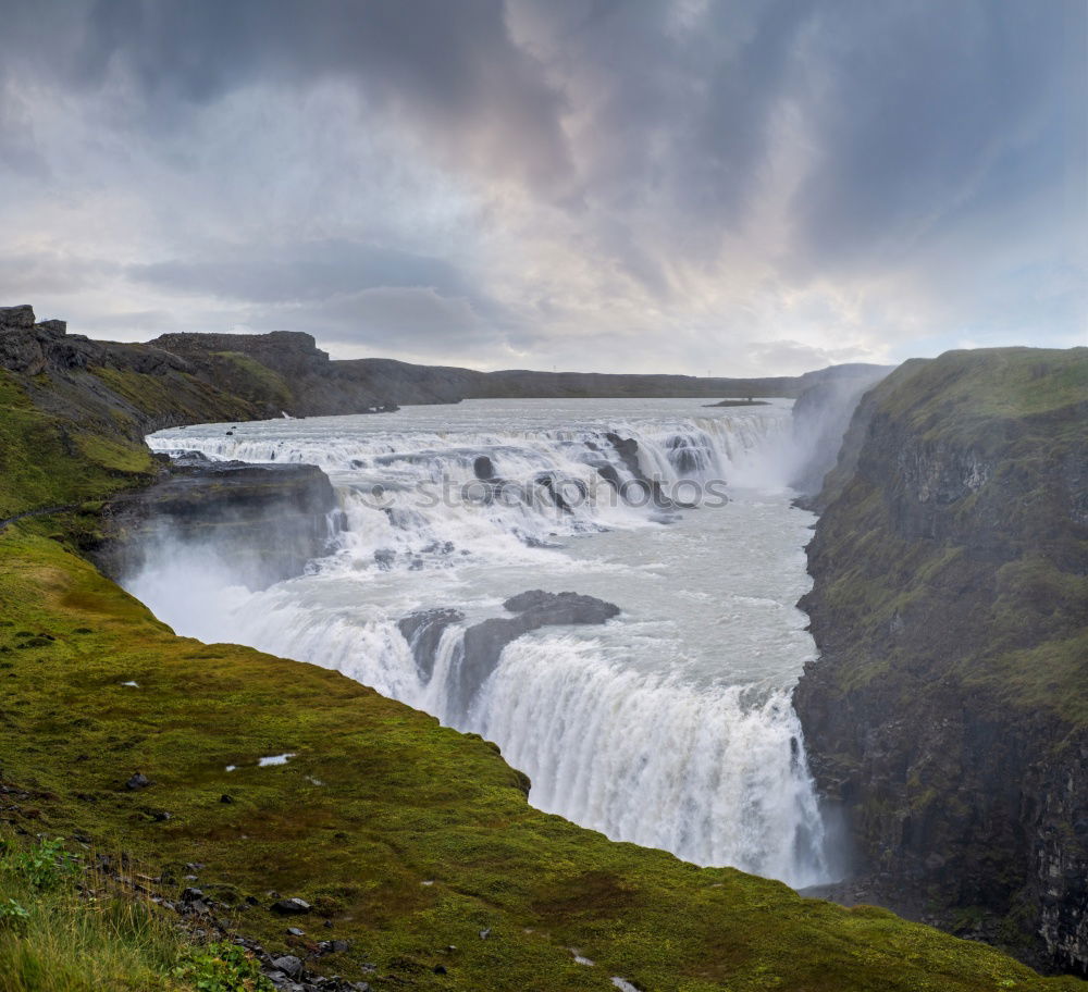 Similar – View of Mulafossur waterfall in Faroe Islands