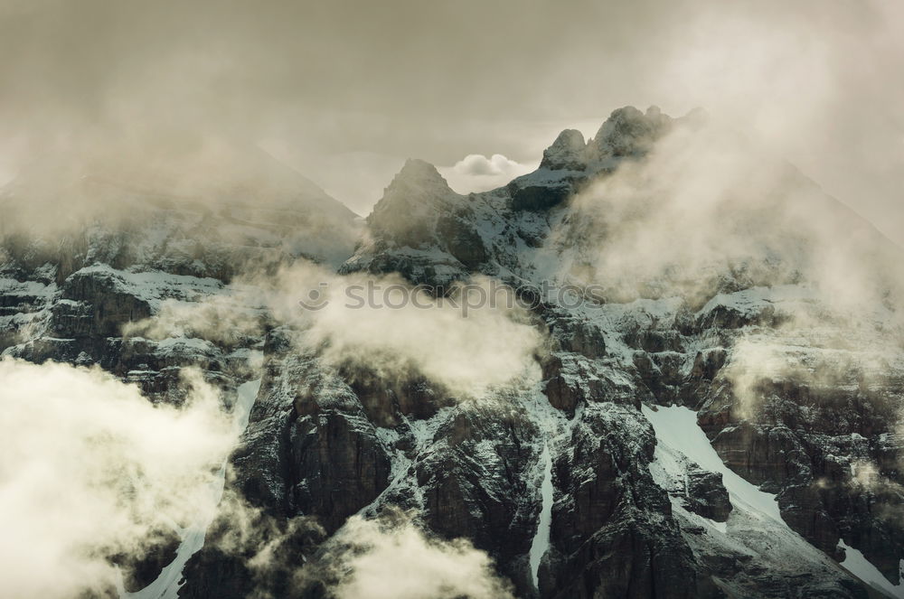 Similar – Image, Stock Photo Wrapped mountain in the Dolomites