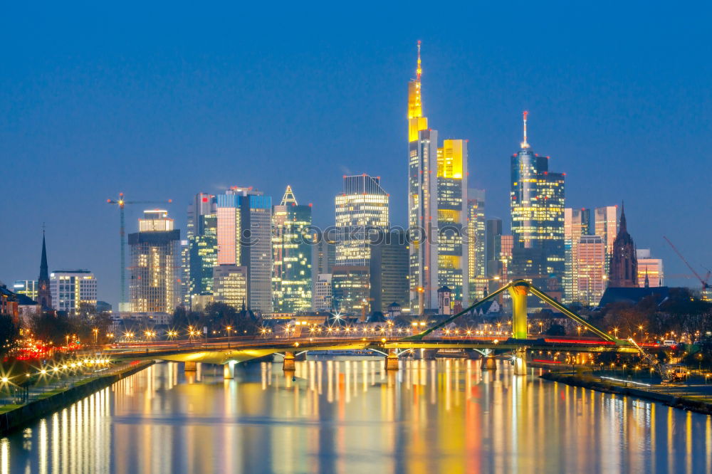 Similar – Düsseldorf evening skyline