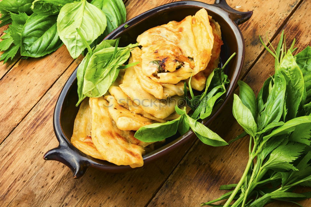 Image, Stock Photo Prepare ravioli with spinach