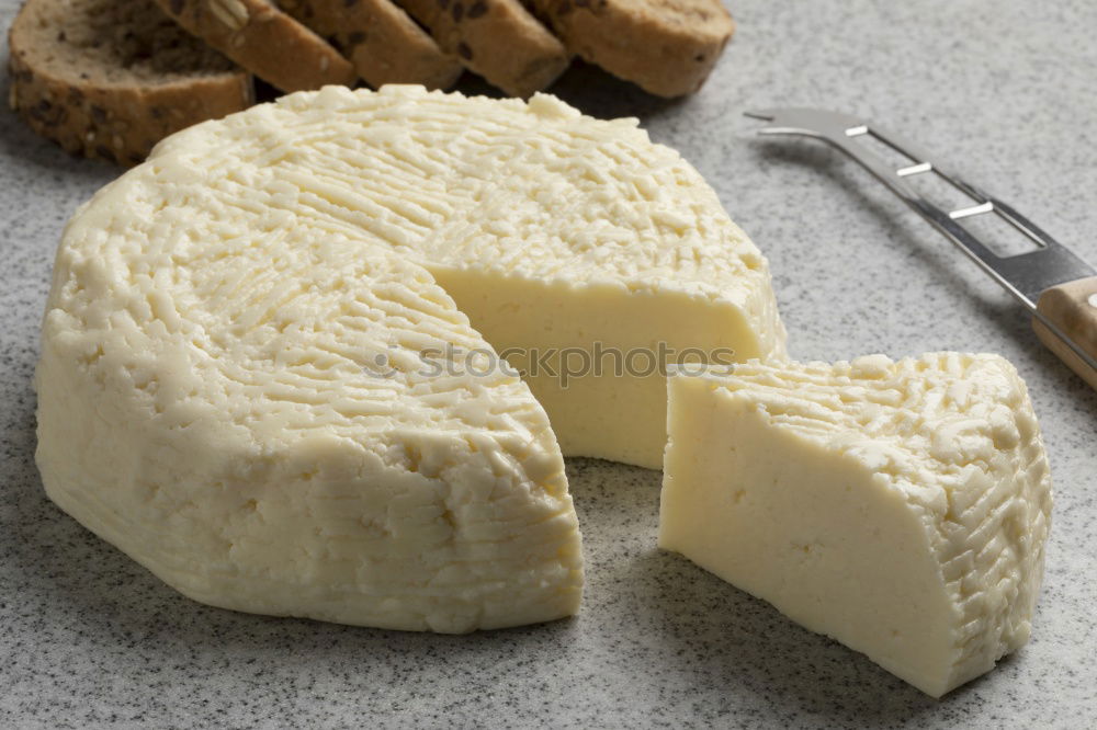 Similar – Image, Stock Photo Semi-cured cheese rosemary sliced on toasted bread