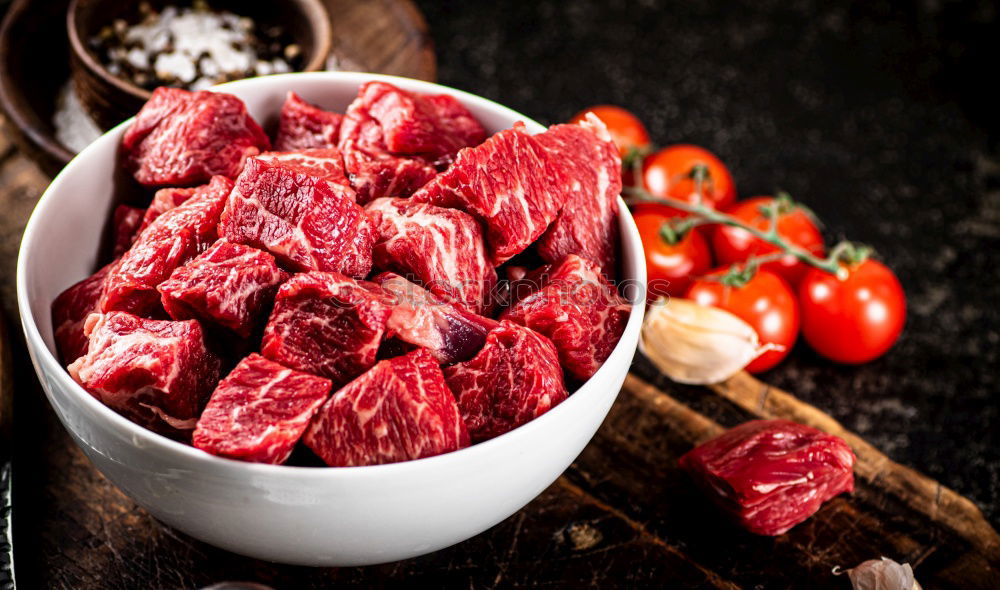 Similar – Image, Stock Photo Meat cubes for goulash