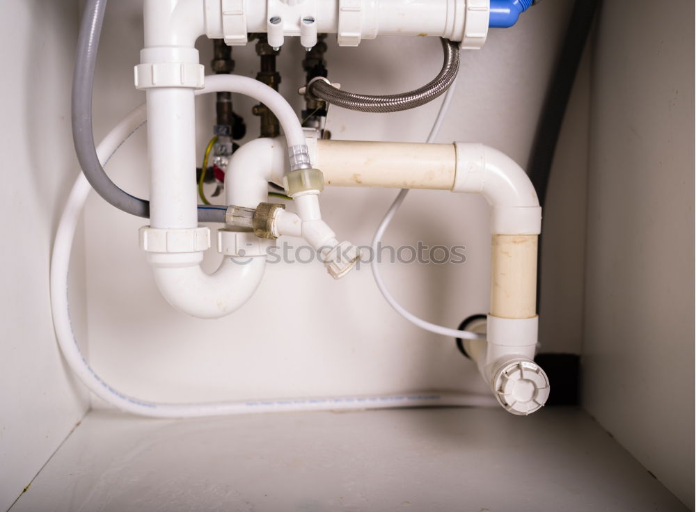 Image, Stock Photo New gas boiler, Heating system with copper pipes, valves and other equipment in a boiler room gas heater system, modern in new house