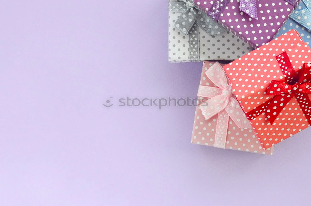 Similar – Image, Stock Photo Handmade gift boxes on brown paper background