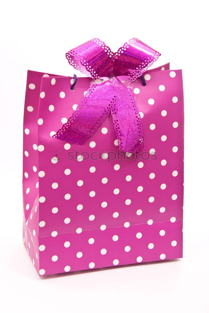 Similar – Image, Stock Photo Pink gift, parcel, bow, ribbon, flower blossom, and dots