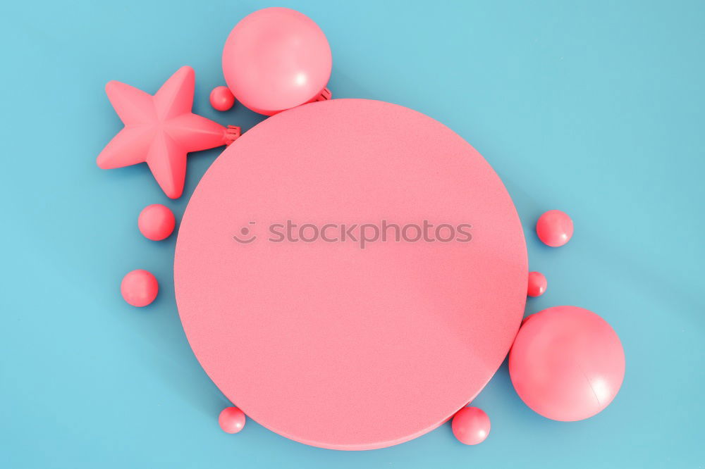 Similar – Image, Stock Photo Red christmas ball on blue and pink background.