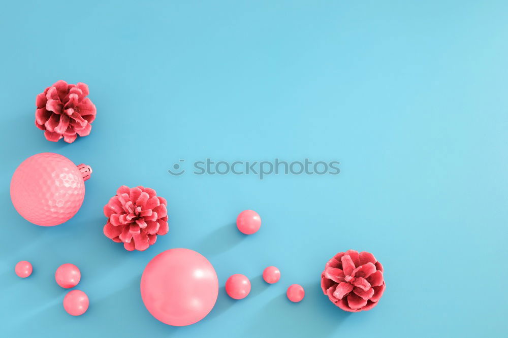 Similar – Image, Stock Photo Red christmas ball on blue and pink background.