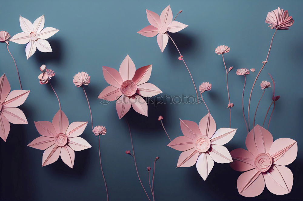 Similar – Blue bowl with pink flowers and water